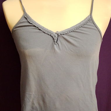 Grey spaghetti top with lace from NILE