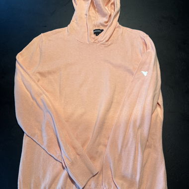 Salmon-coloured hooded sweater Macade
