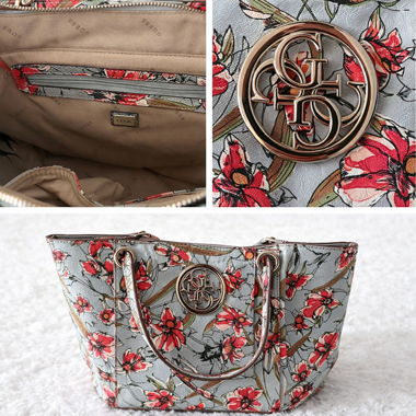 Sac Guess fleuri gris – cabas élégant & spacieux