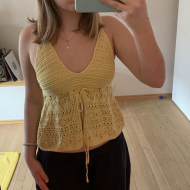 Yellow summer knit top (S)