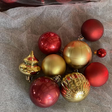 Ensemble de boules de Noël rouge/or