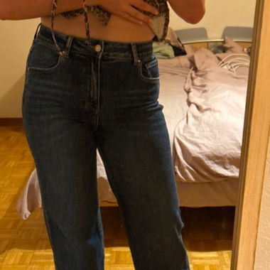 Jeans bleu foncé coupe droite