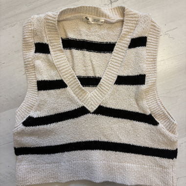 Striped Knit Sweater Vest