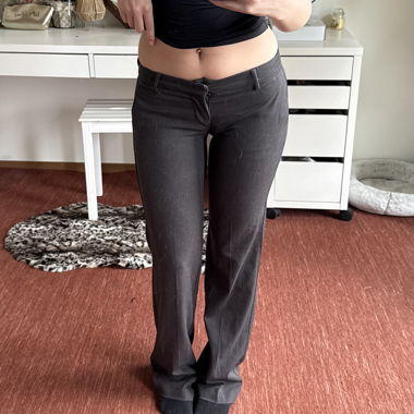 Low-rise Bershka trousers dark grey