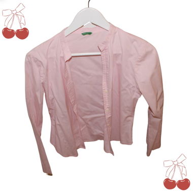 pink fitted blouse 90s