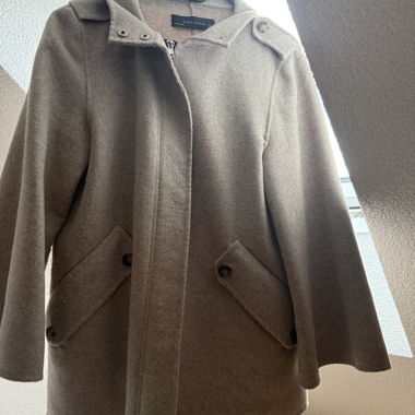 Beige Wool Coat from Zara Woman