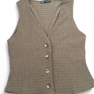 Gilet in maglia Zara Marrone EU S