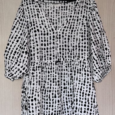 black white blouse from broadway
