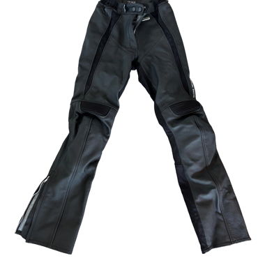 FLM Black Leather Motorcycle Pants