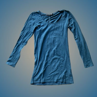 Maglia a maniche lunghe color petrolio