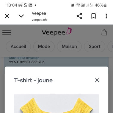 T-shirt jaune 