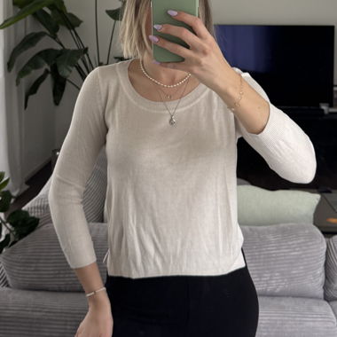Beige Knit Sweater, Size 36