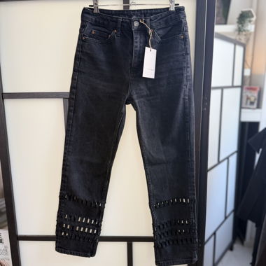 Black jeans with leg details 