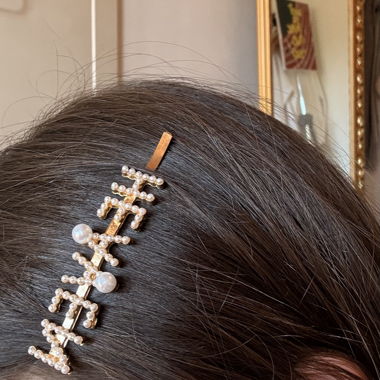 Barrette à cheveux perles
