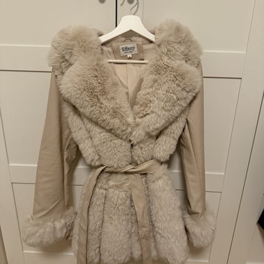 Veste en fourrure / cuir beige
