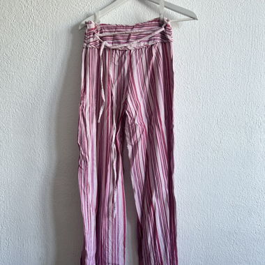 Pantaloni casual a righe in lino