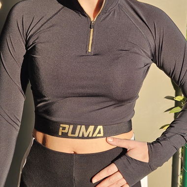 PUMA cropped sports top black size M