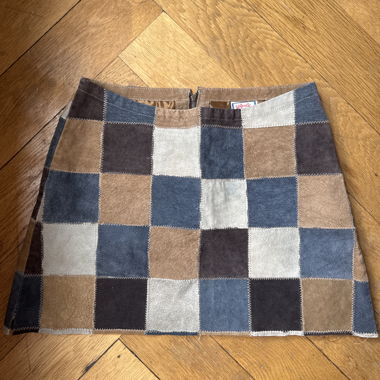 Patchwork Minirock Wildleder Boho - Hippie 