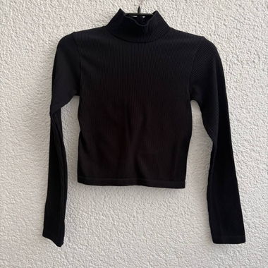 Black Zara Ribbed Crop Top