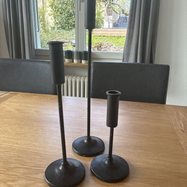 Black Candle Holders Set