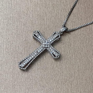 Kreuz Halskette (fabrikneu, ovp) silbern