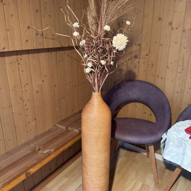 Decorative Floor Vase with Dried Flowers