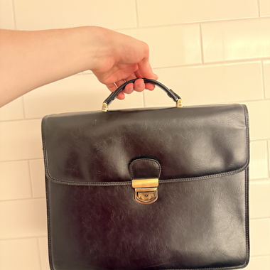 Borsa da lavoro in pelle nera