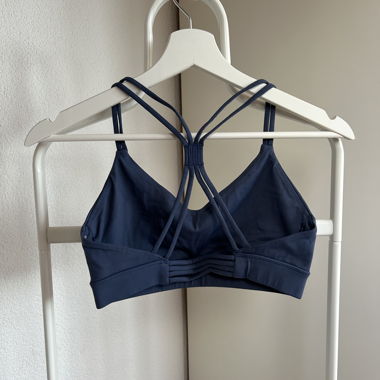 Blue cross back sports bra