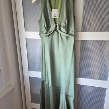 Robe satin verte Claudie Pierlot