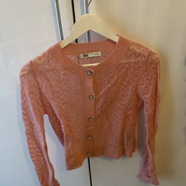 Cardigan in pizzo rosa Zara