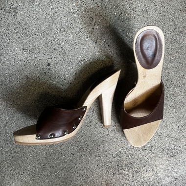 Wooden Clogs with Heels
