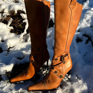 Leather Heel Boots