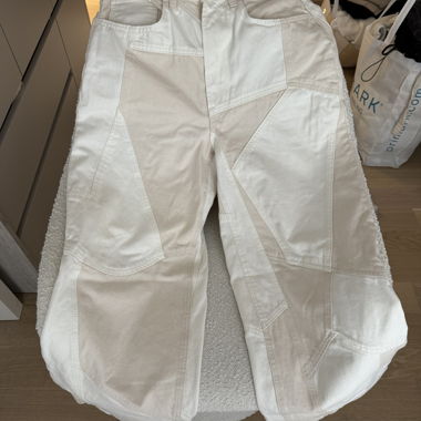 Pantaloni patchwork bianco/beige