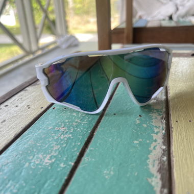 Lunettes de soleil de sport blanches / lunettes rapides / Raver