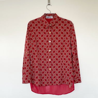 Chemisier rouge pour femme à motif