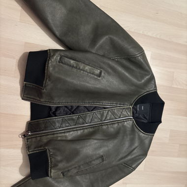 Veste bomber en simili cuir
