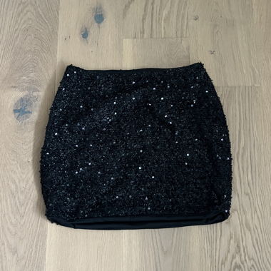 Black sequin mini skirt