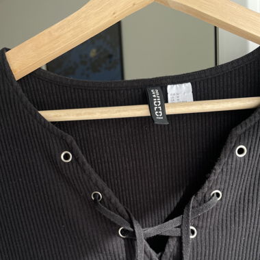 Lace-Up V-Neck