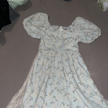 blauen sommer kleid  A linien förmig
