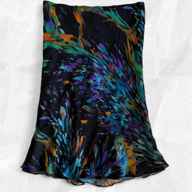 Geraffter Chiffonrock mit Print