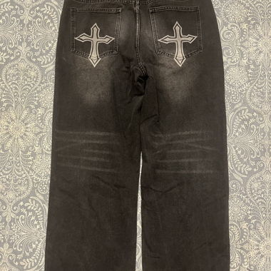 Black cross Jeans (Cross, emo, goth, punk, alt)