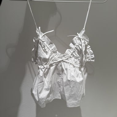 ZARA White ruched crop top