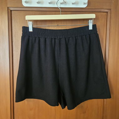 Black Textured Shorts