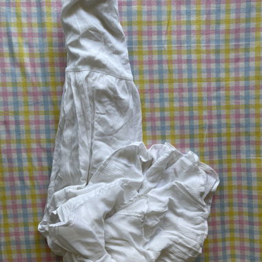 Jupe paysanne longue blanche doublée 