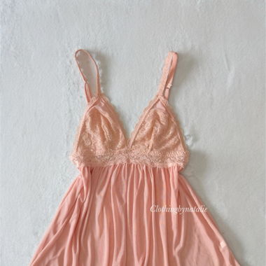 Orange Transparentes Mesh Babydoll (S)
