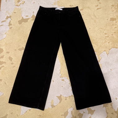 Wide Leg Jeans, Bershka, size 44, black