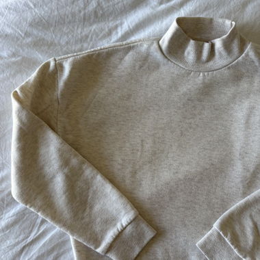 Beige mock neck sweatshirt