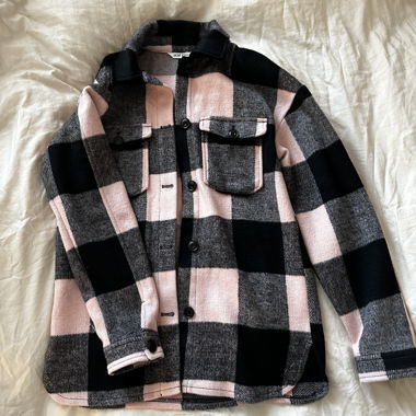 Pink Schwarz karierte Jacke 
