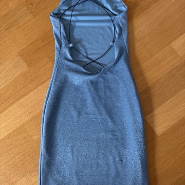 Minidress blu con glitter