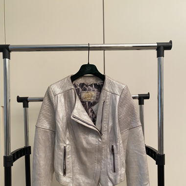 Silver leather jacket 